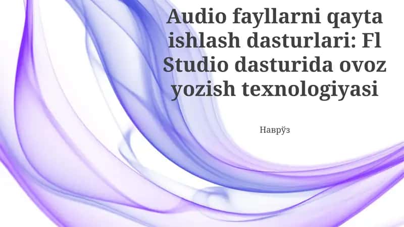 FL Studio dasturida ovoz yozish texnologiyasi