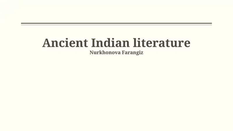 Ancient Indian literature