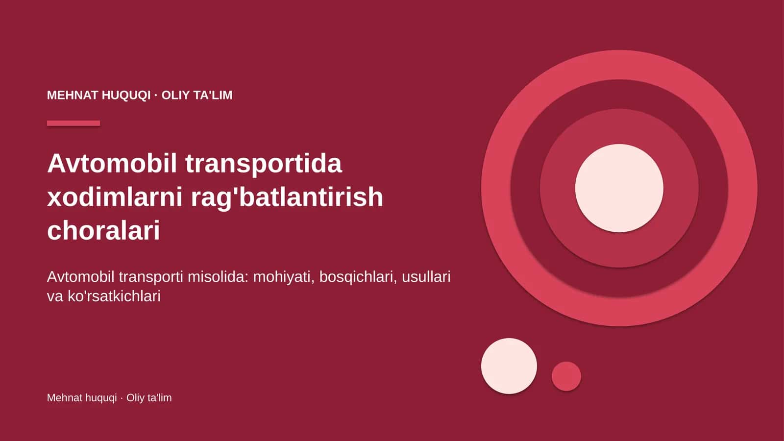 Avtomobil transportida xodimlarni rag'batlantirish choralari