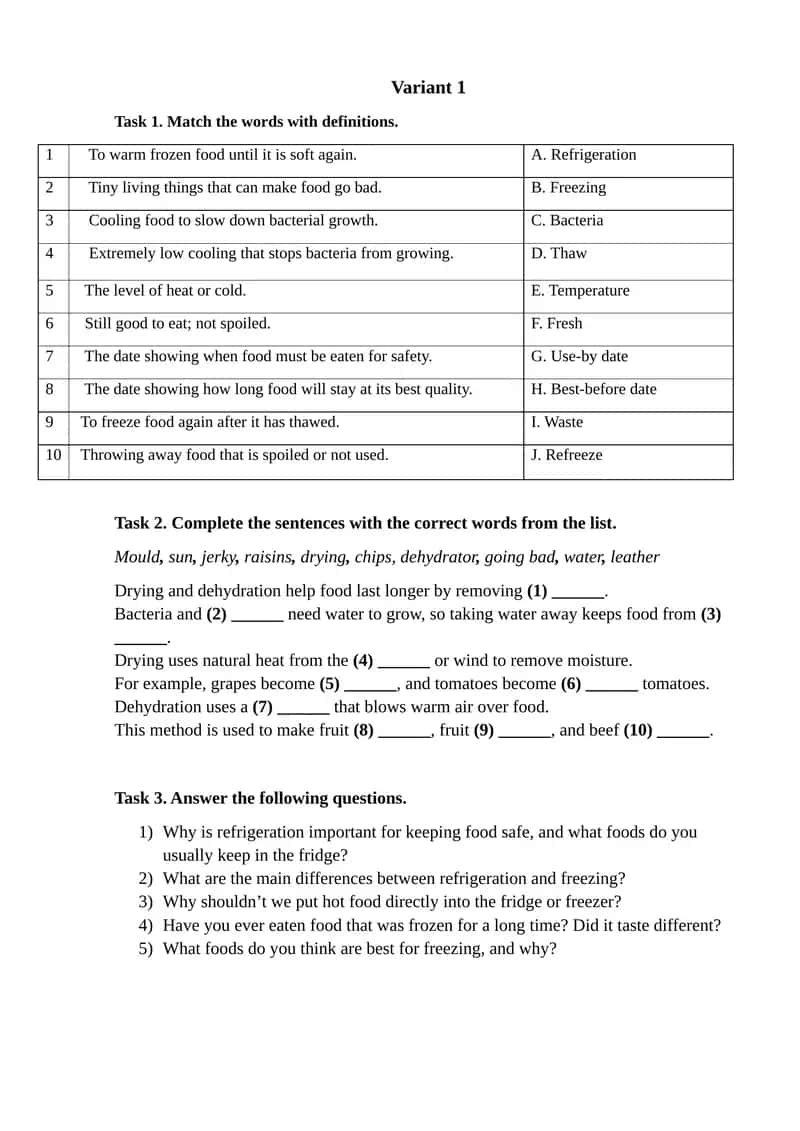Task 1. Match the words with definitions