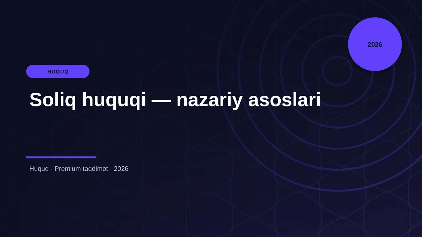 Soliq huquqi — nazariy asoslari