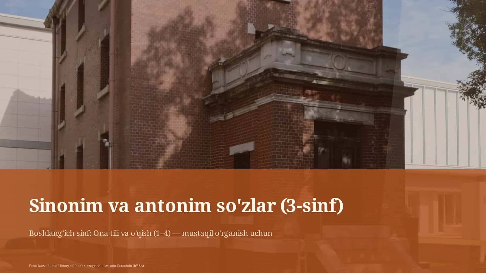 Sinonim va antonim so'zlar (3-sinf)