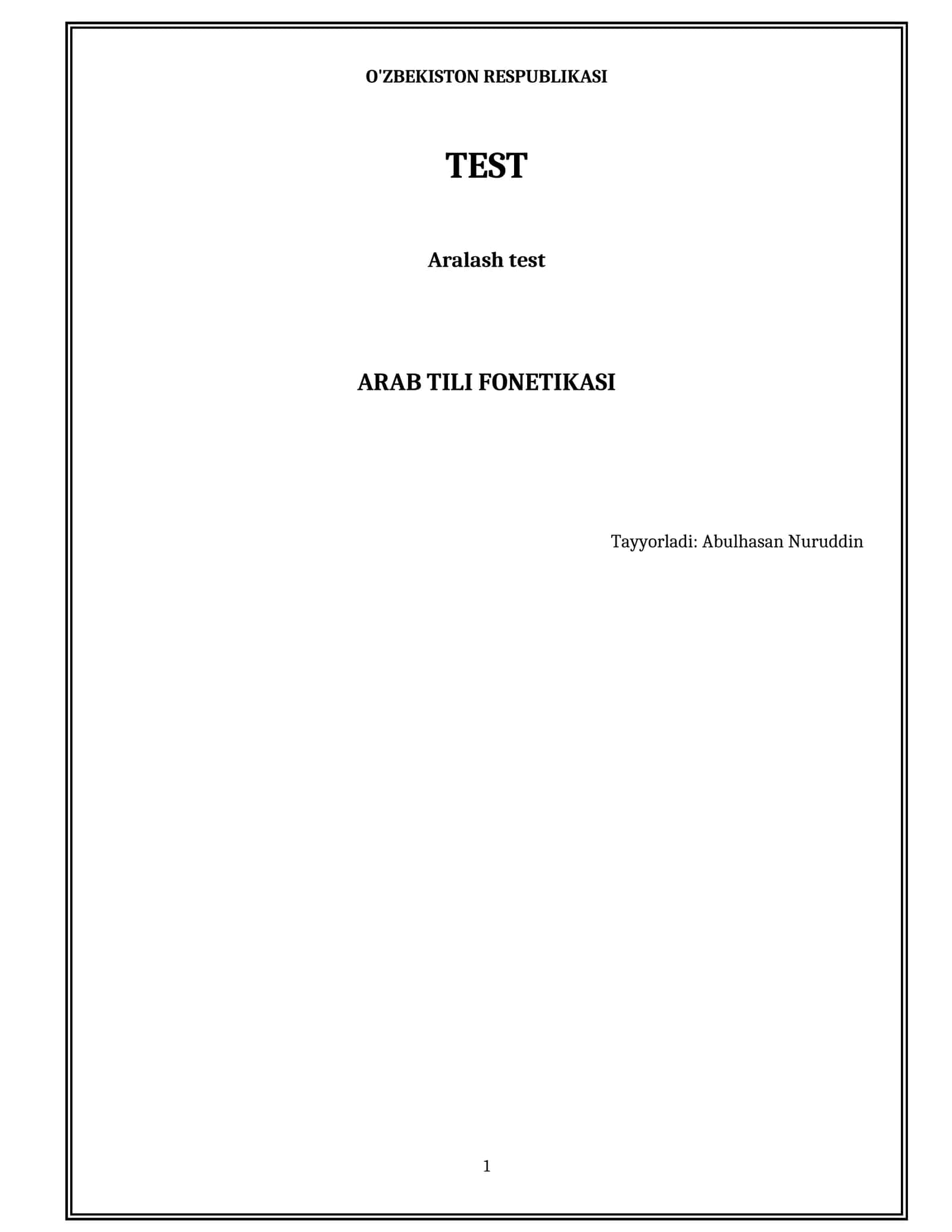Arab tili fonetikasi