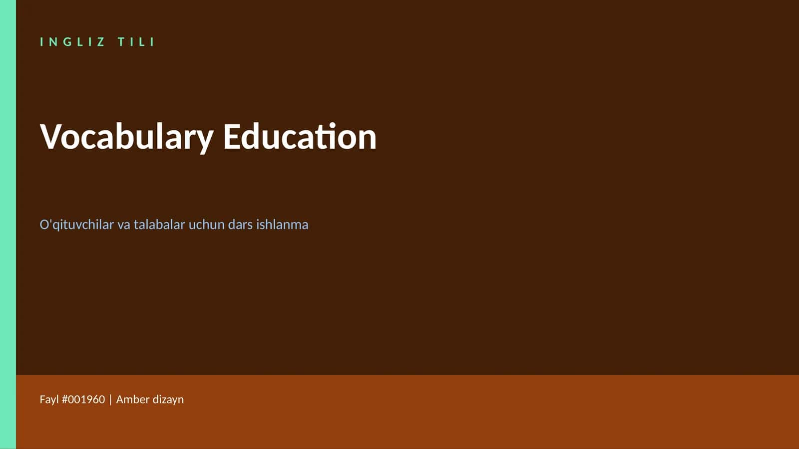 Ingliz Tili Vocabulary Education
