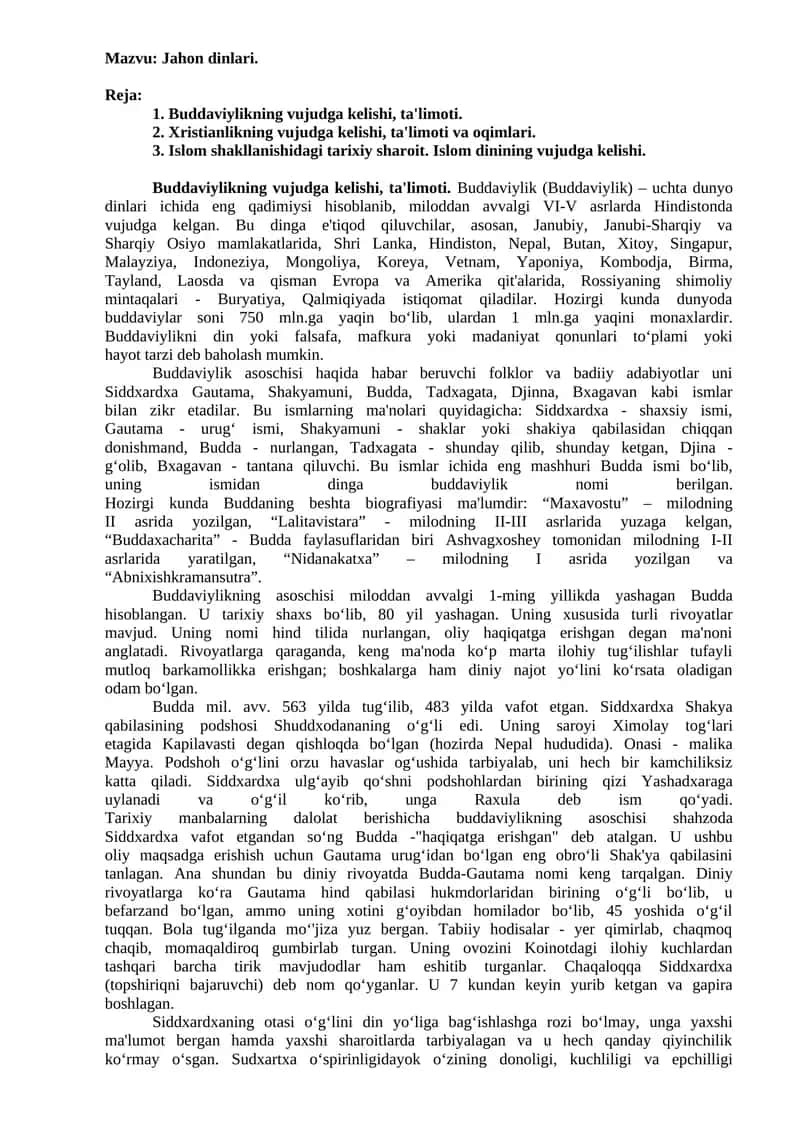 Buddaviylikning vujudga kelishi, ta'limoti
