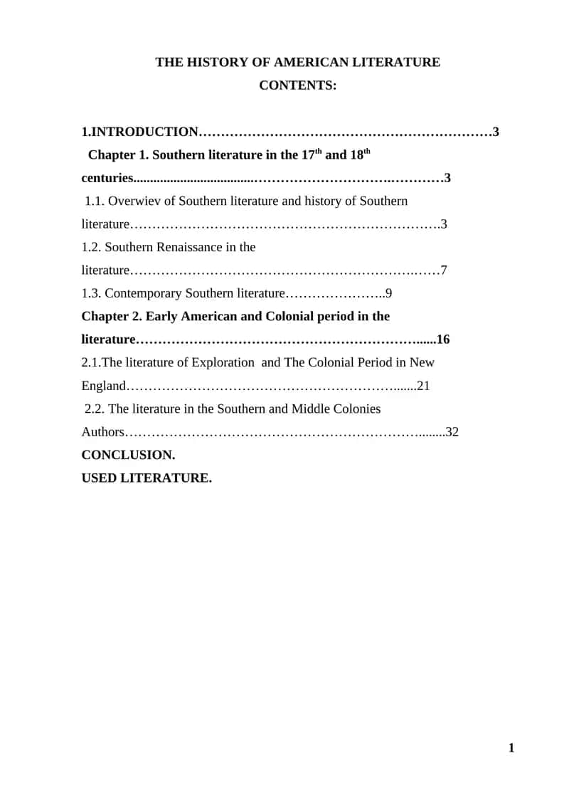 THE HISTORY OF AMERICAN LITERATURE