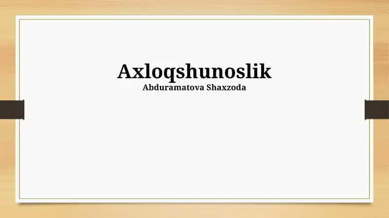 Axloqshunoslik