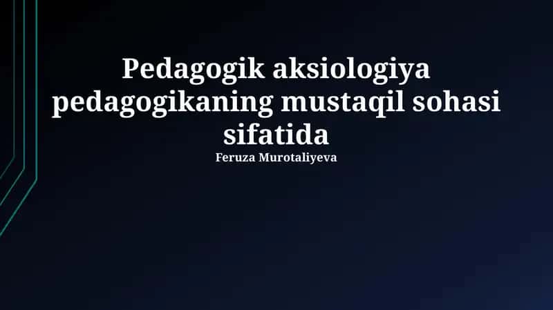 Pedagogik aksiologiya