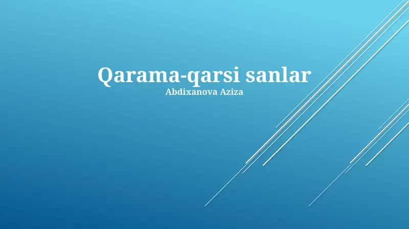 Qarama-qarsi sanlar
