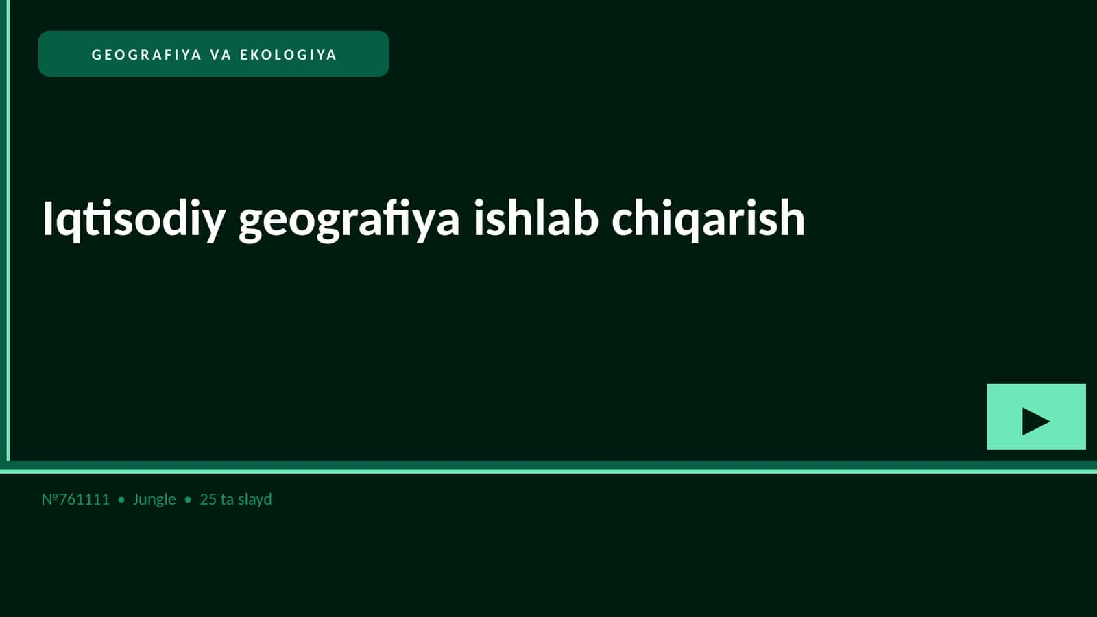Iqtisodiy geografiya ishlab chiqarish