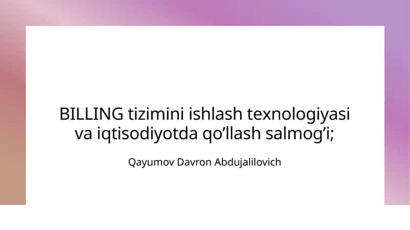 Billing tizimlari