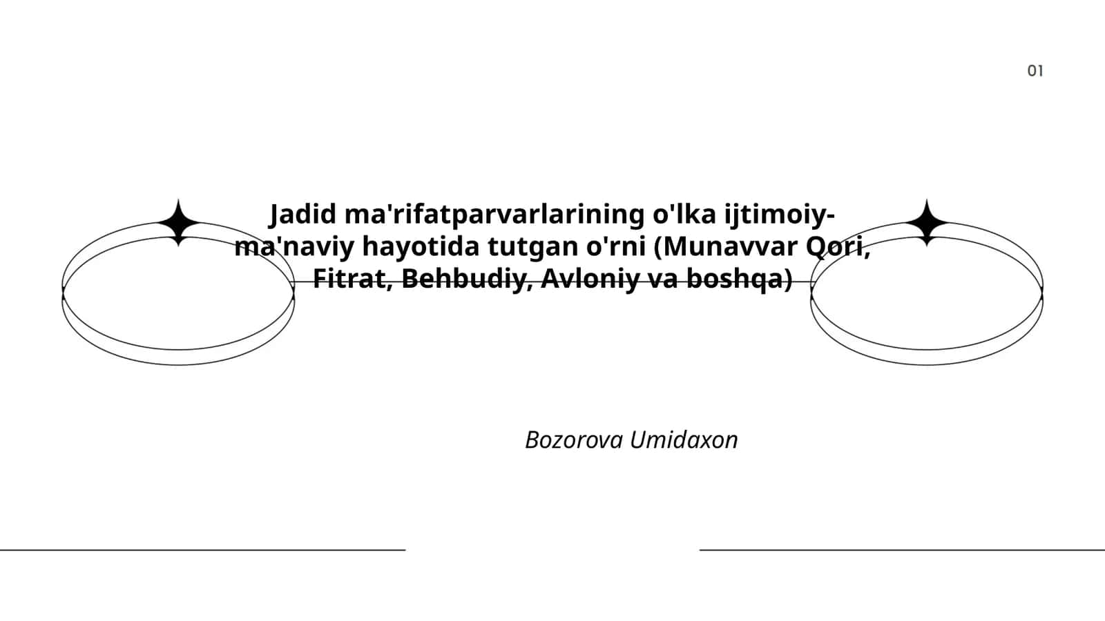 Jadid ma'rifatparvarlarining o'lka ijtimoiy-ma'naviy hayotida tutgan o'rni (Munavvar Qori, Fitrat, Behbudiy, Avloniy va boshqa)