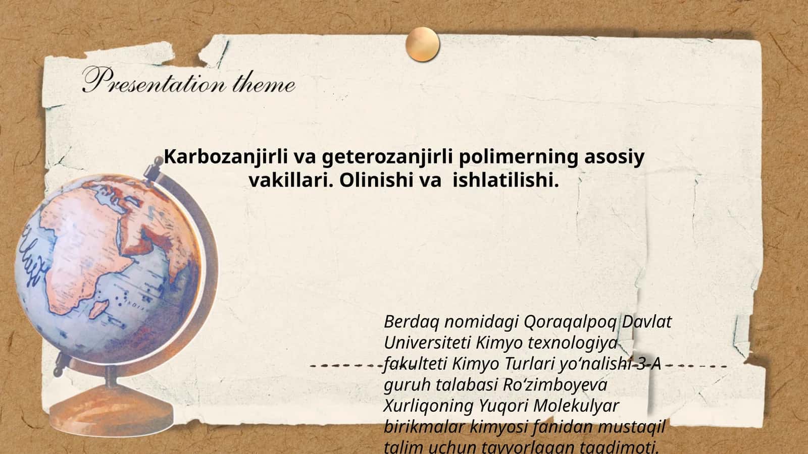 Yuqori Molekulyar birikmalar kimyosi