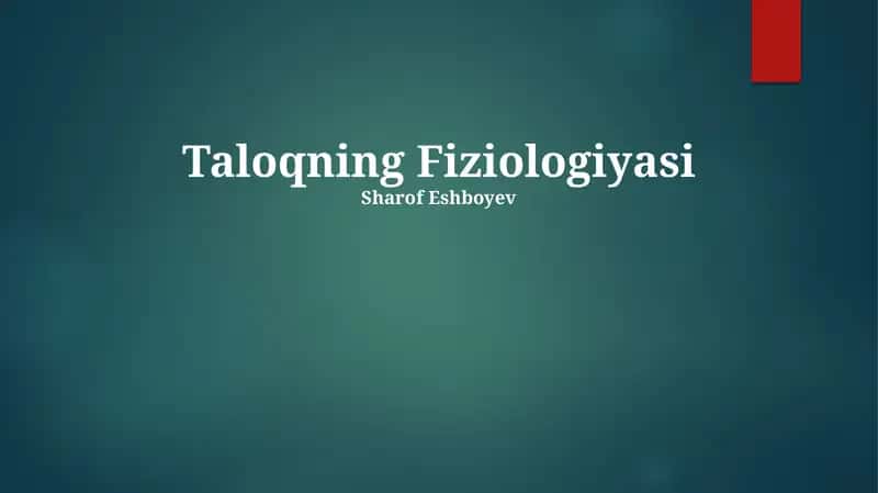 Taloqning Fiziologiyasi