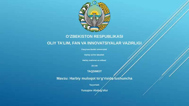 Harbiy muloqot toʻgʻrisida tushuncha