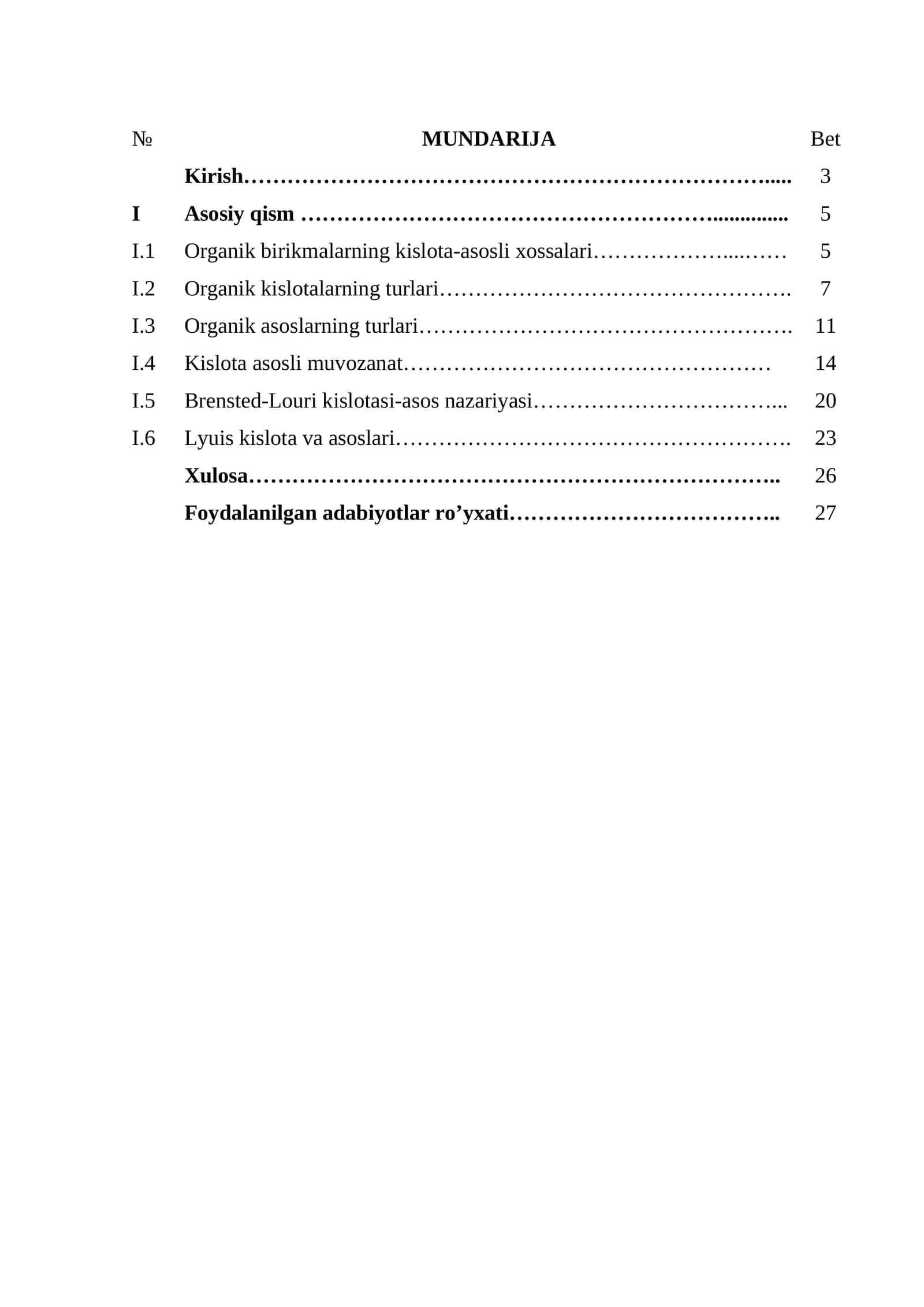 Organik birikmalarning kislota va asos xossalari