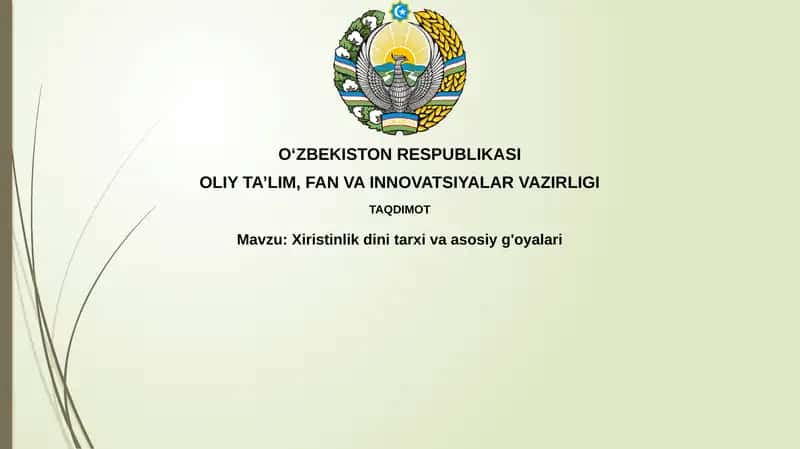 Xiristinlikning dini tarixi va asosiy g'oyalari