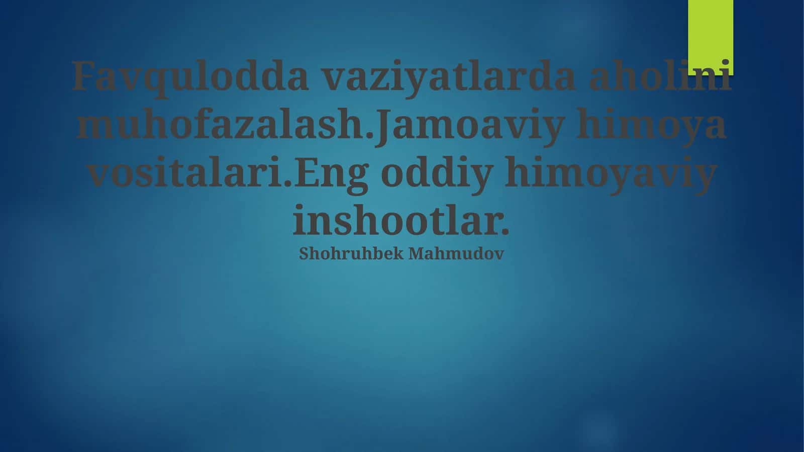 Favqulodda vaziyat tushunchasi