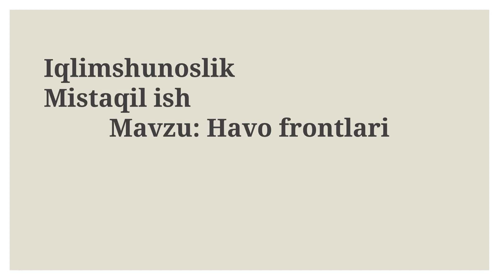 Havo frontlari
