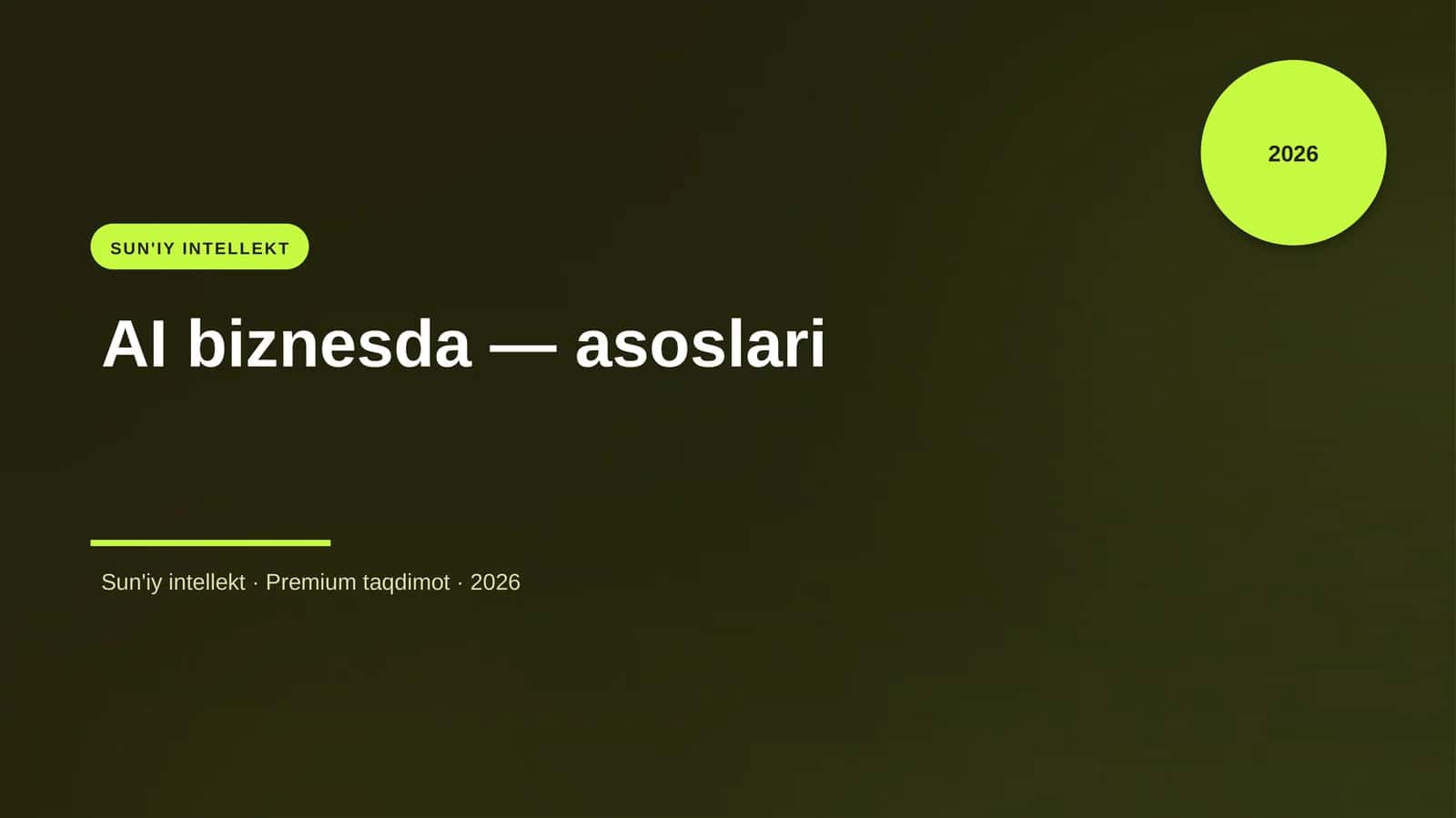 AI biznesda — asoslari