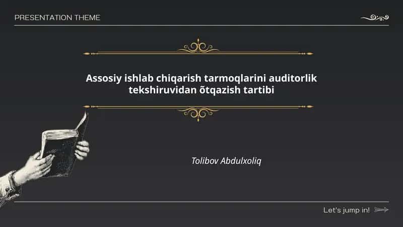 Assosiy ishlab chiqarish tarmoqlarini auditorlik tekshiruvidan õtqazish tartibi