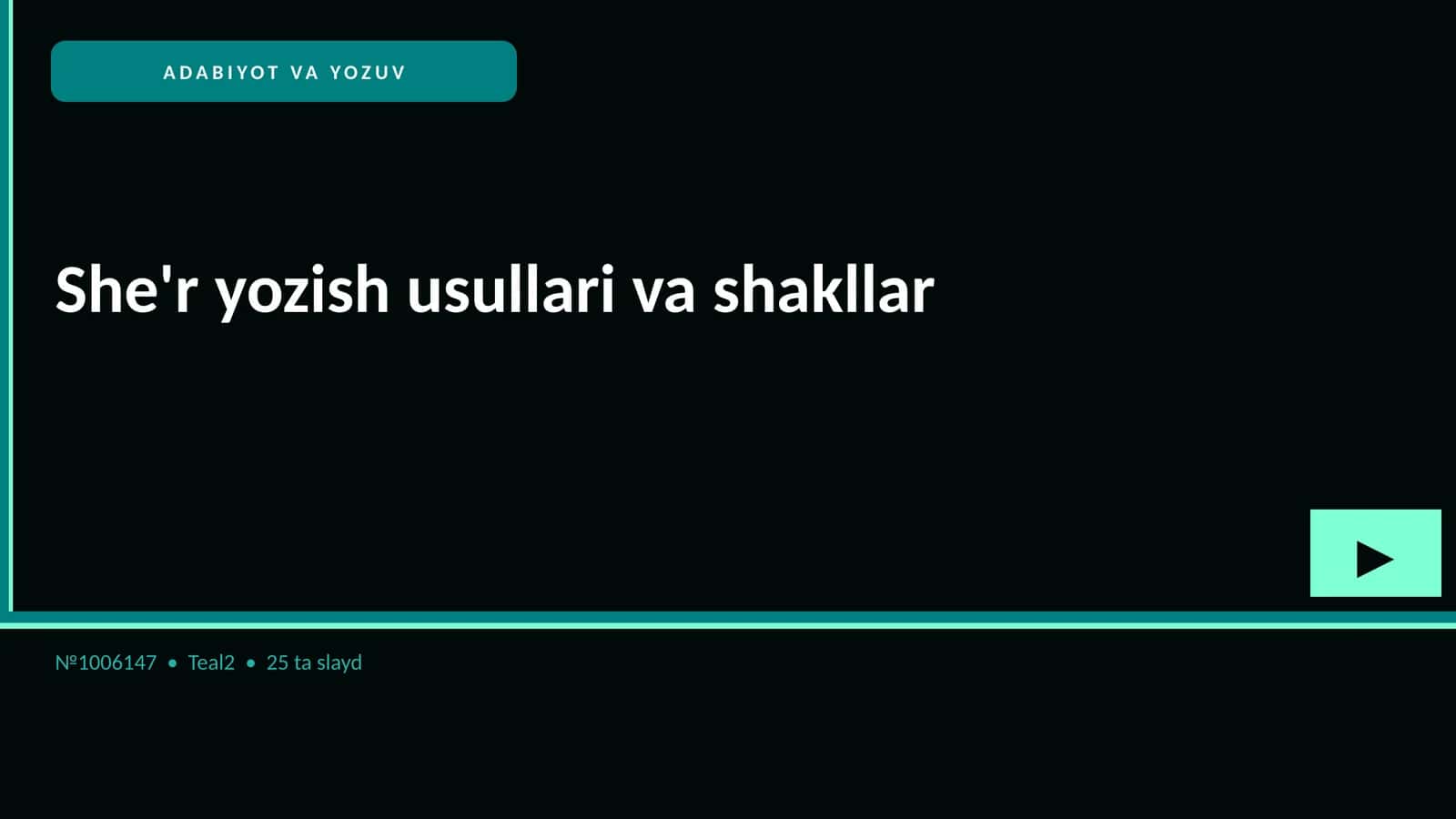 She'r yozish usullari va shakllar
