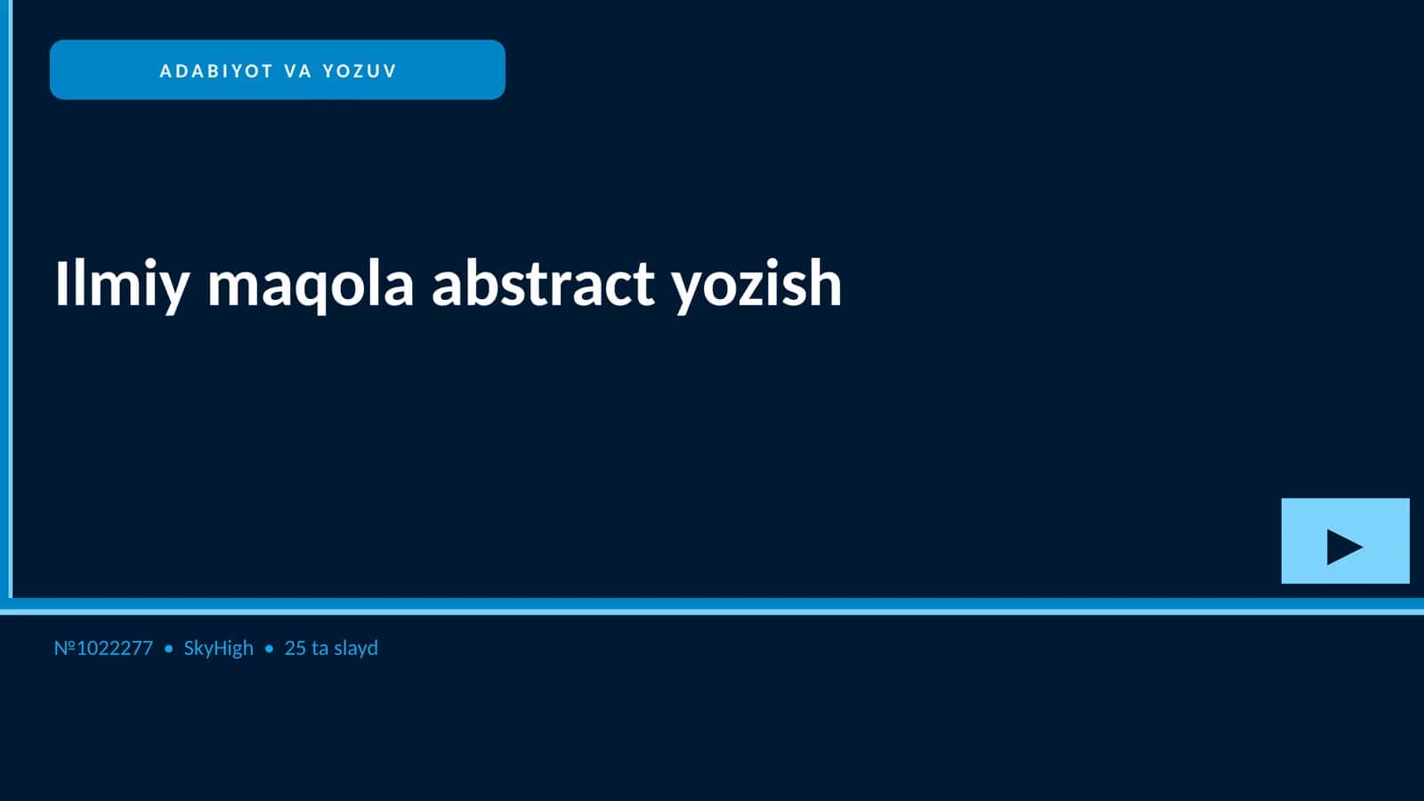 Ilmiy maqola abstract yozish