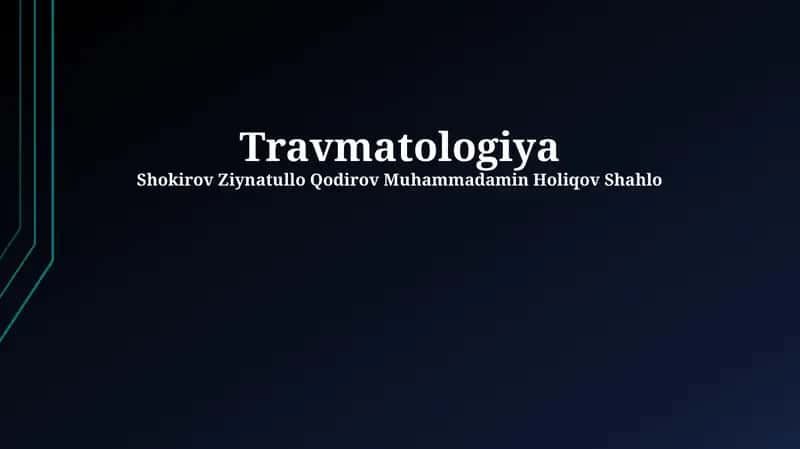 Travmatologiya