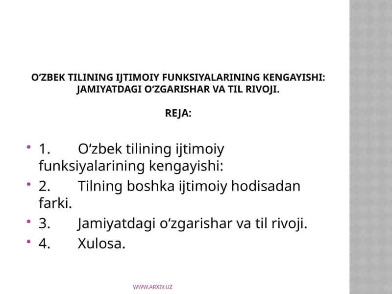 O‘zbek tilining ijtimoiy funksiyalarining kengayishi