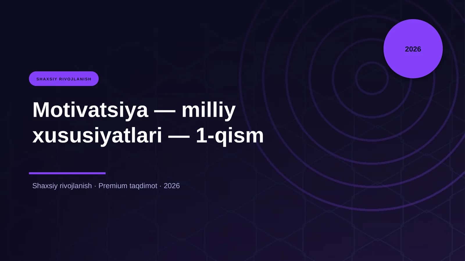 Motivatsiya — milliy xususiyatlari — 1-qism