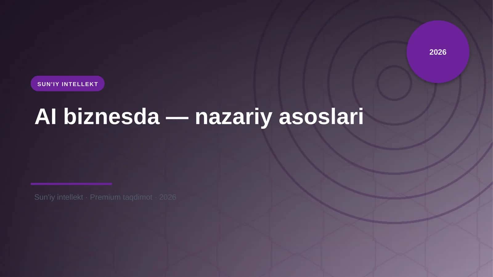 AI biznesda — nazariy asoslari