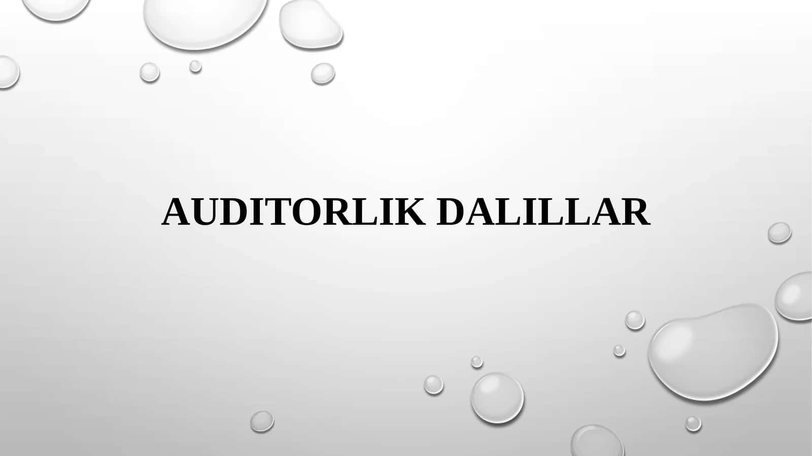Auditorlik dalillar