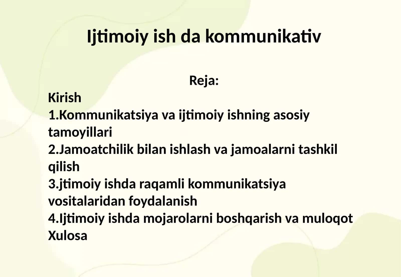 Ijtimoiy ish da kommunikativ