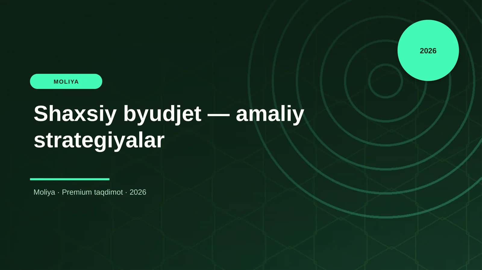 Shaxsiy byudjet — amaliy strategiyalar