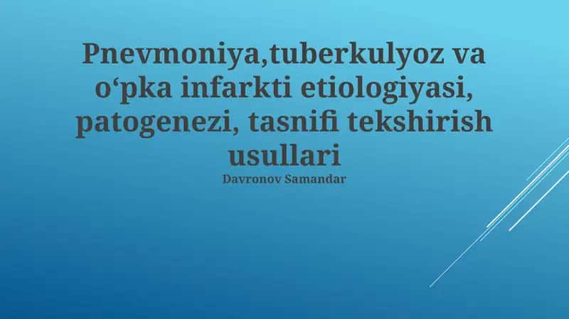 Pnevmoniya, Sil va O'pka Infarkti Tashxisi