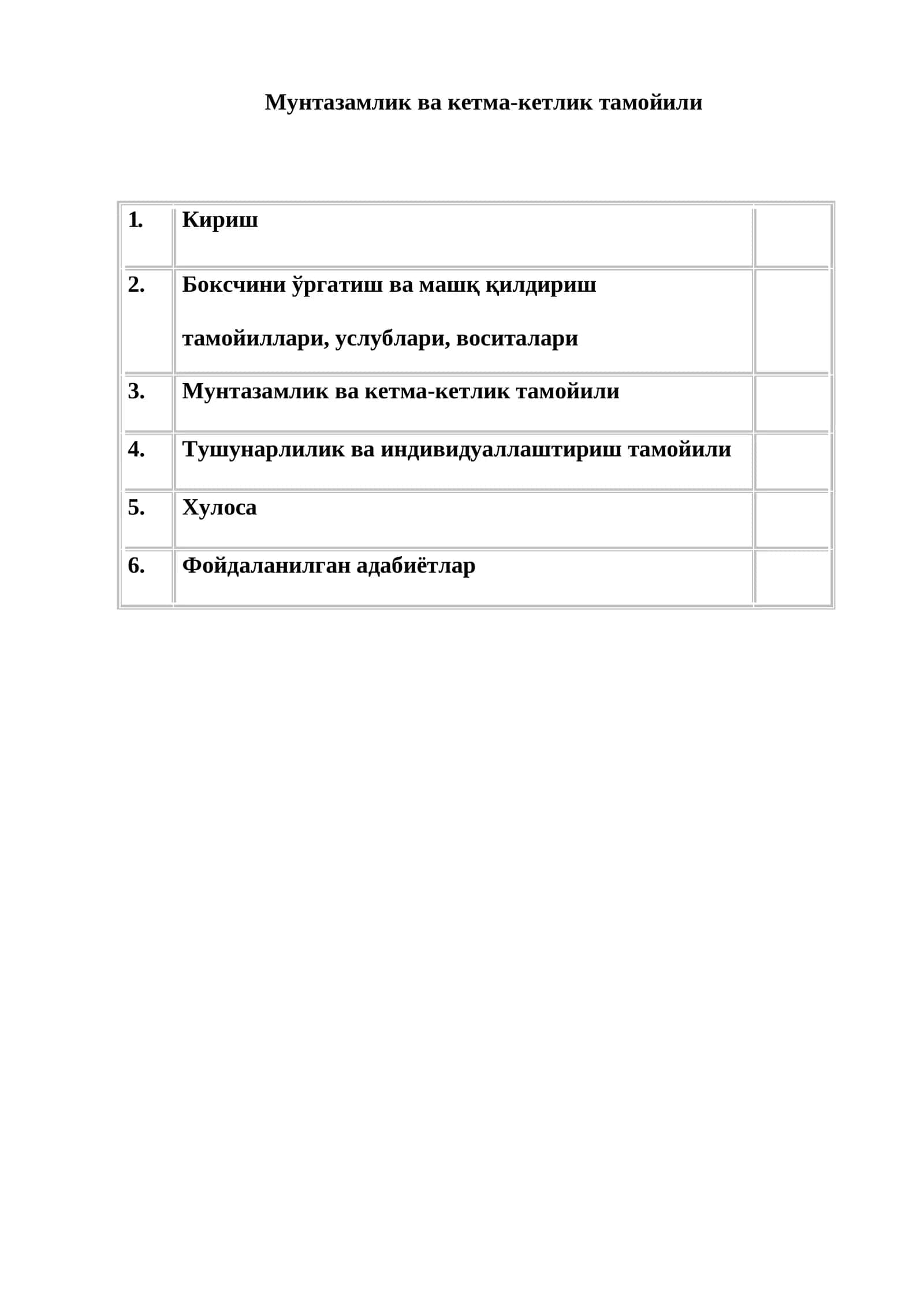 Мунтазамлик ва кетма-кетлик тамойили
