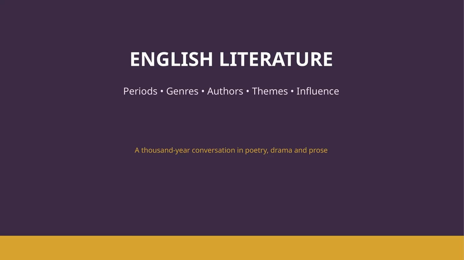 ENGLISH LITERATURE