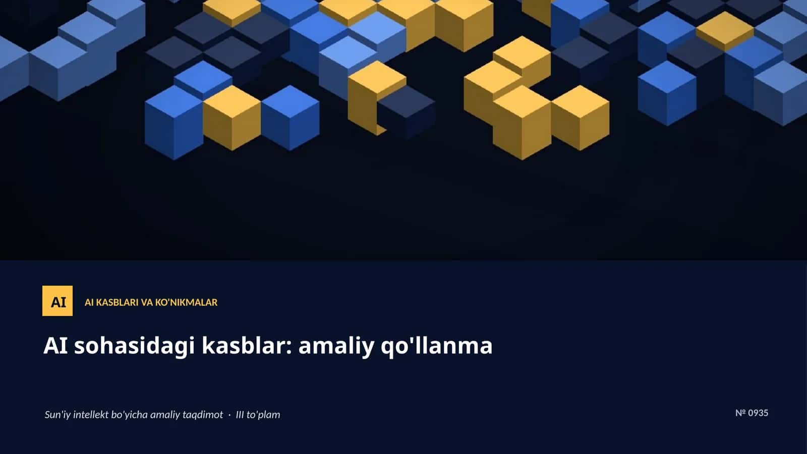 AI KASBLARI VA KO'NIKMALAR