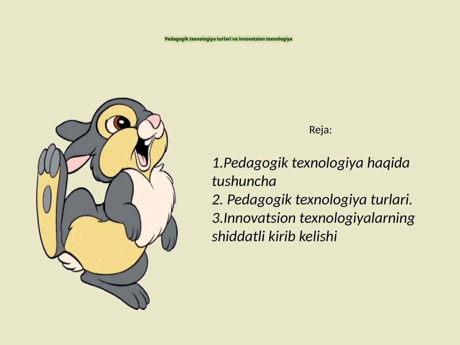 Pedagogik texnologiya turlari va innovatsion texnologiya