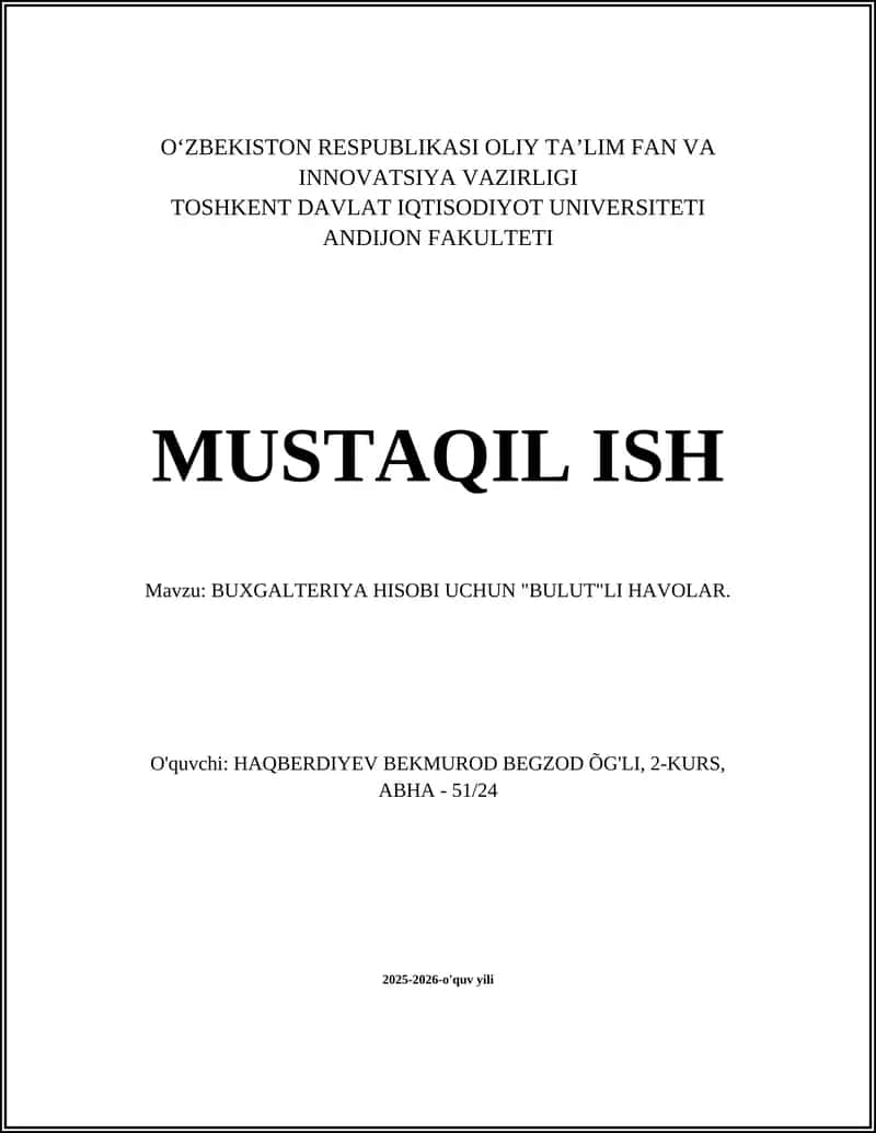 Bulutli Buxgalteriya Tizimlari