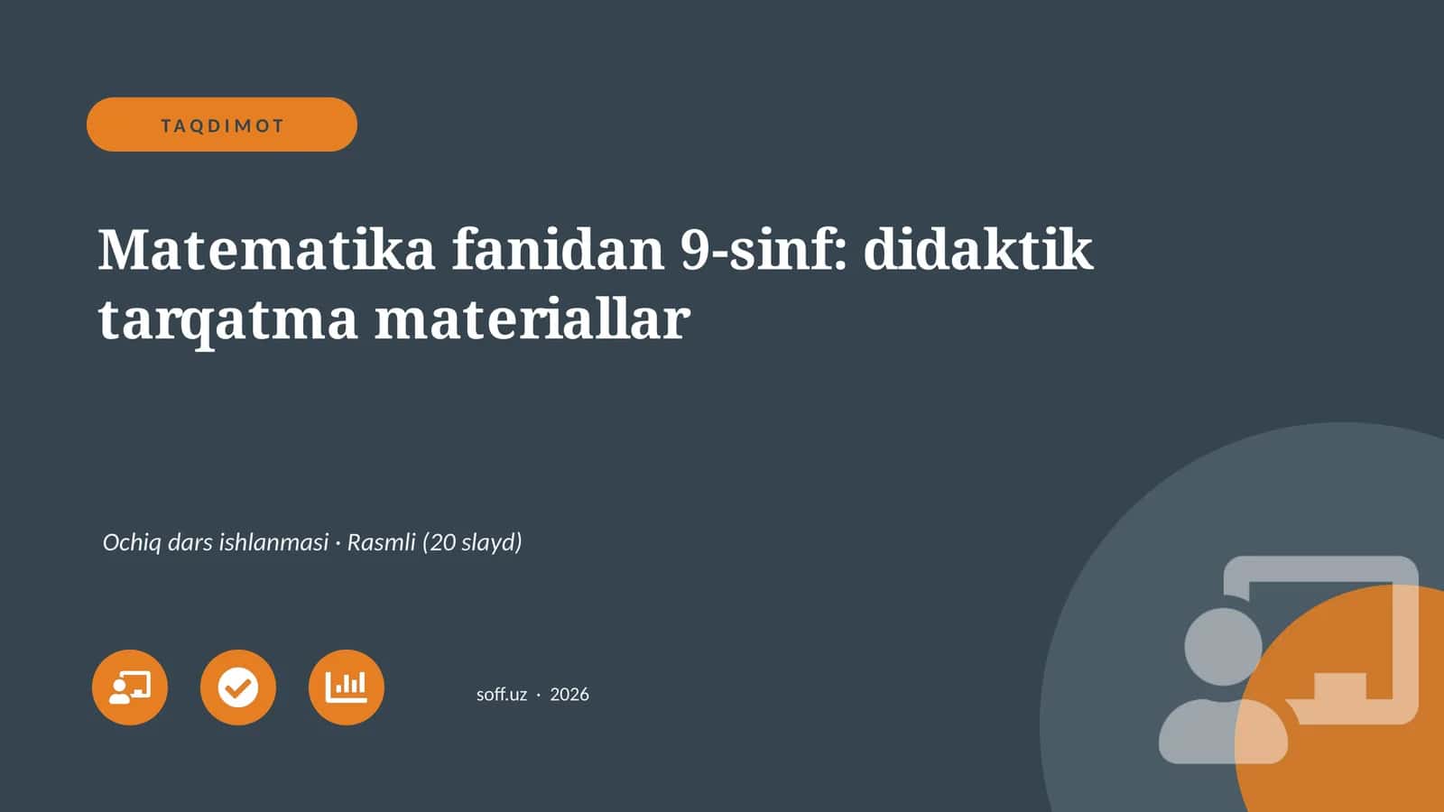 Matematika fanidan 9-sinf: didaktik tarqatma materiallar