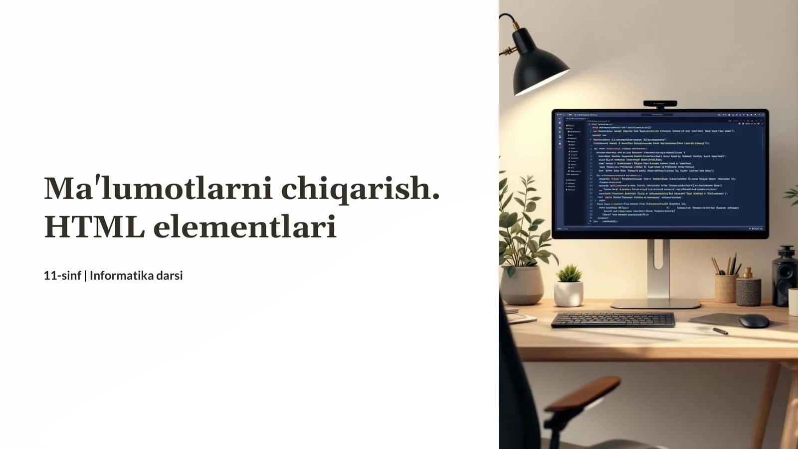 Ma'lumotlarni chiqarish. HTML elementlari