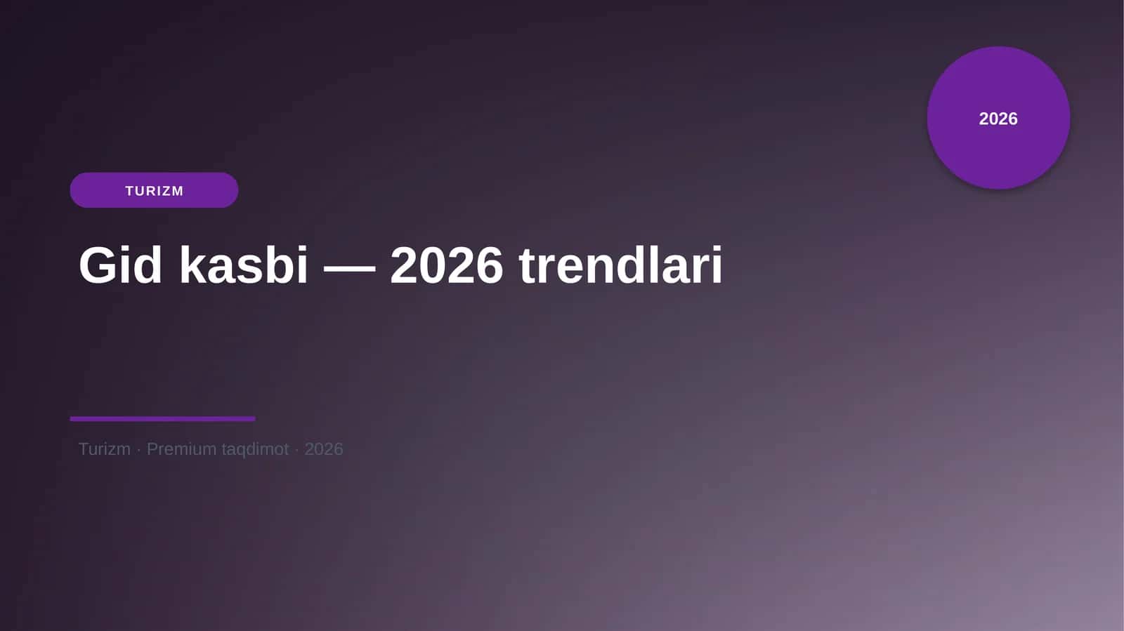 Gid kasbi — 2026 trendlari