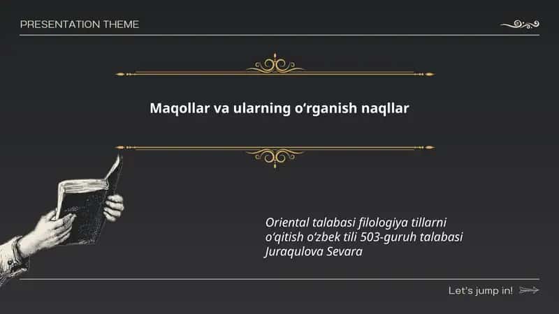 Maqollar va ularning oʻrganish naqllar