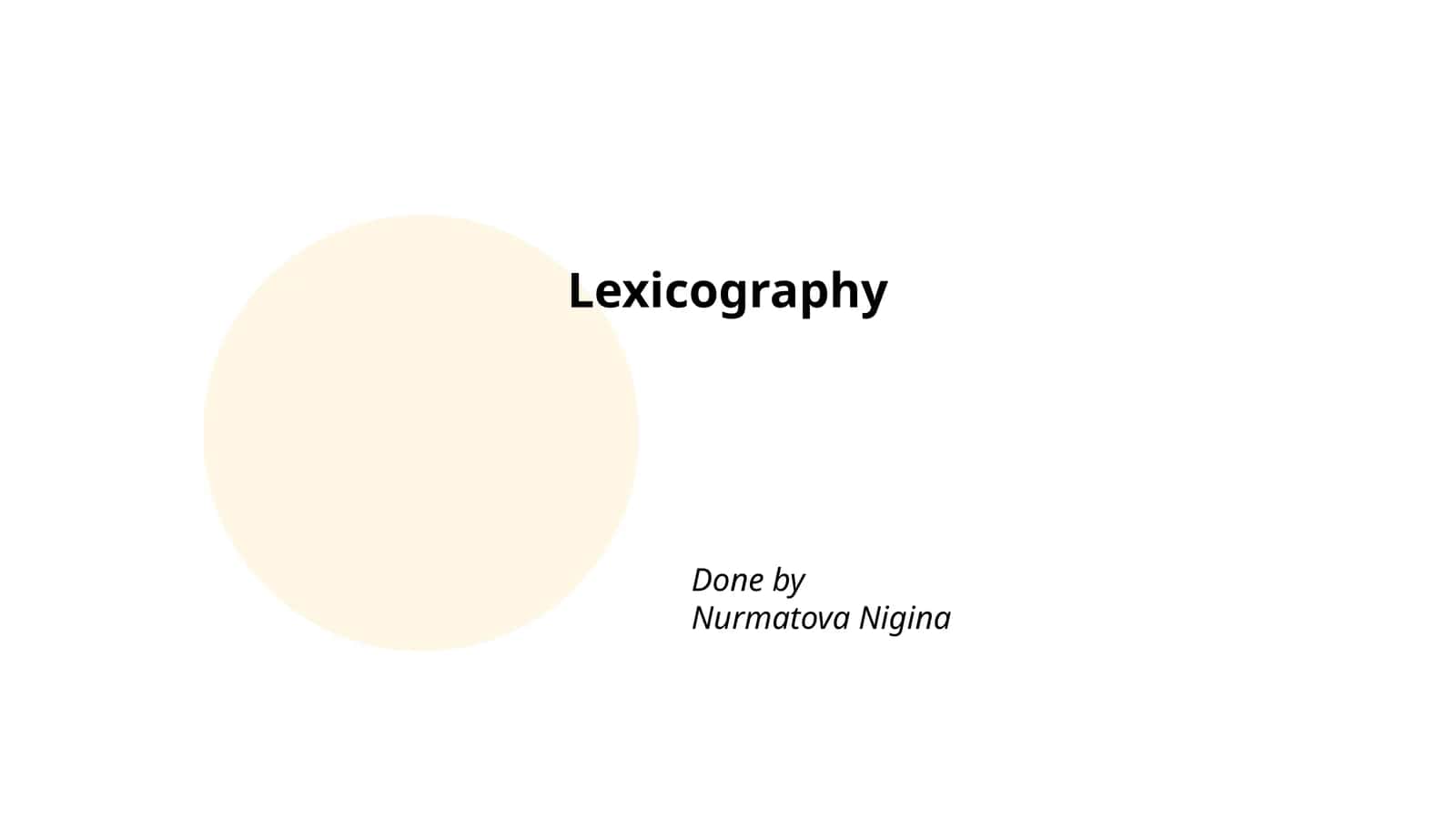 Lexicography