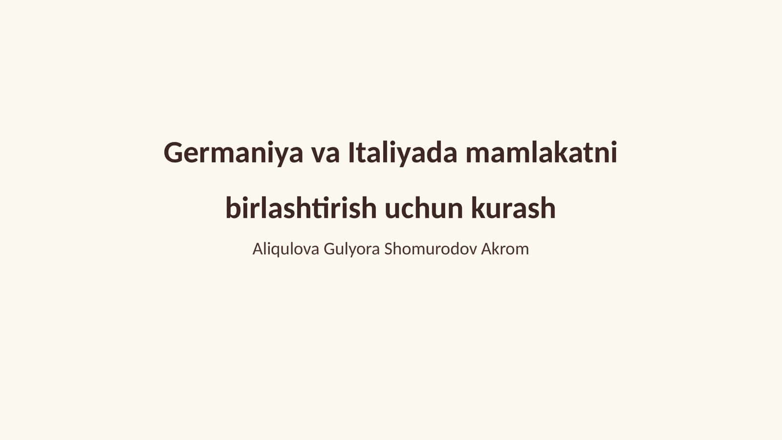 Mamlakatni birlashtirish uchun kurash