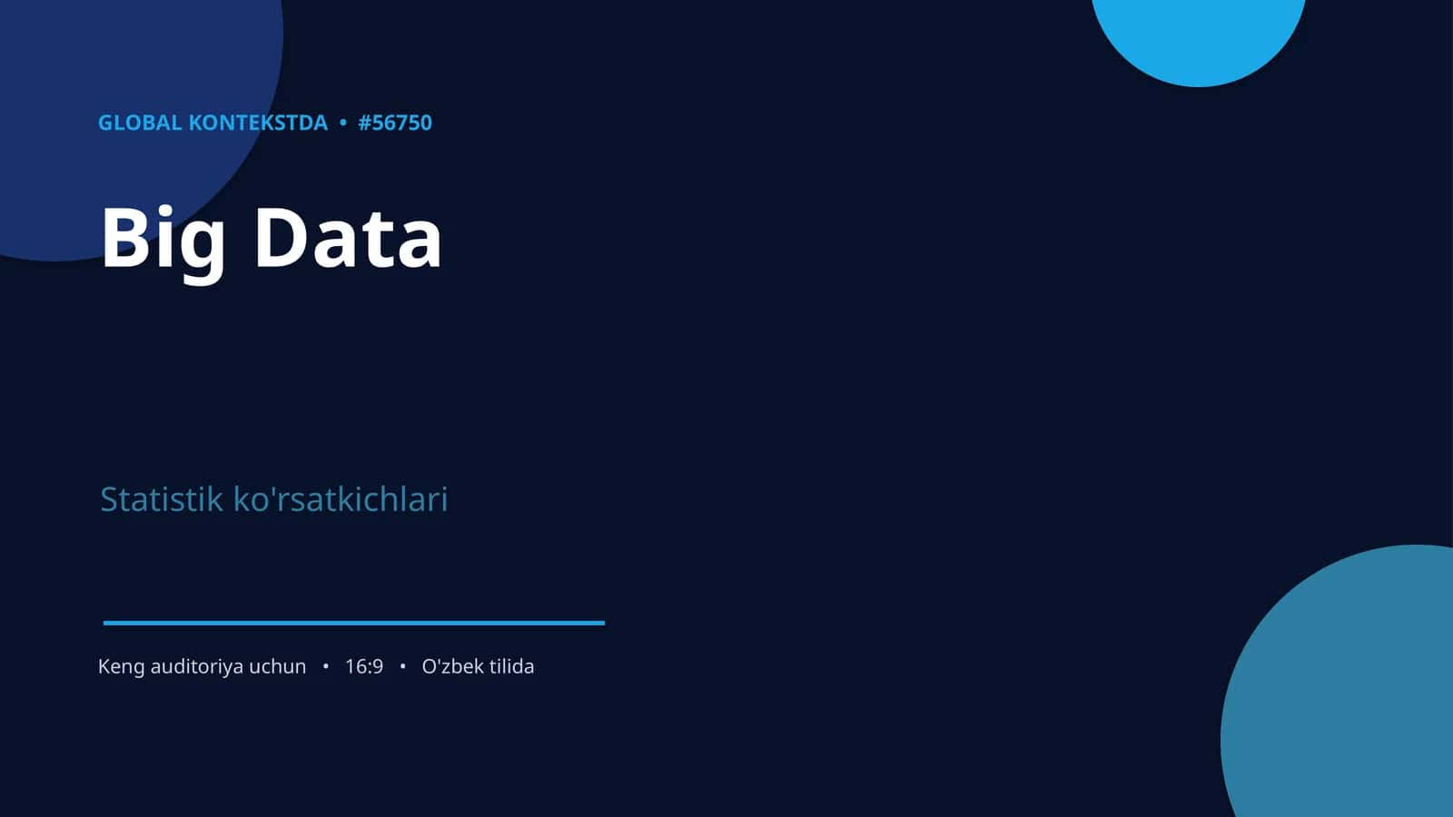 Big Data Statistik Ko'rsatkichlari