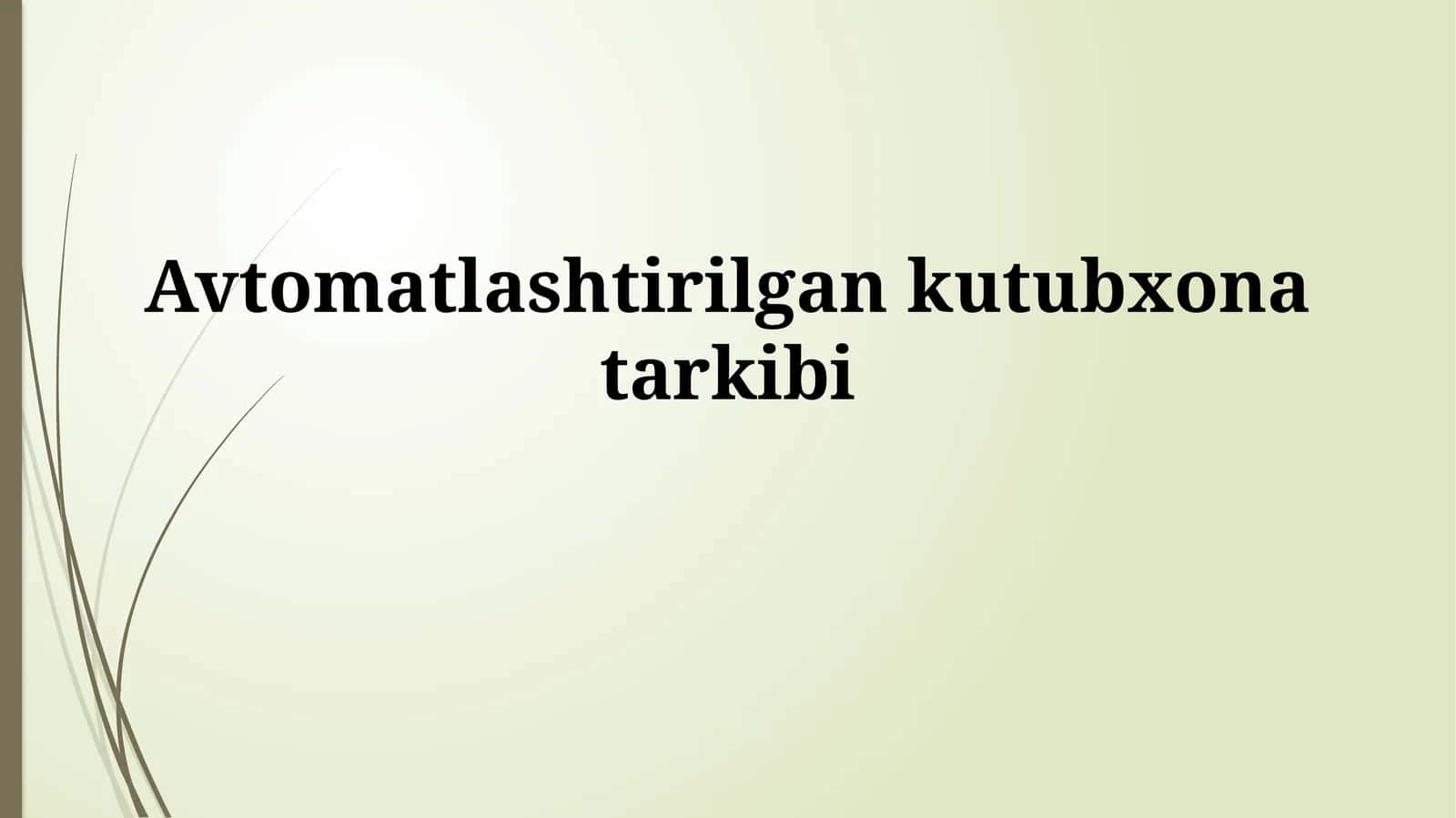 Avtomatlashtirilgan Kutubxona Inventarizatsiyasi