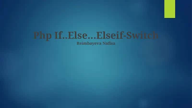 Php If..Else…Elseif-Switch