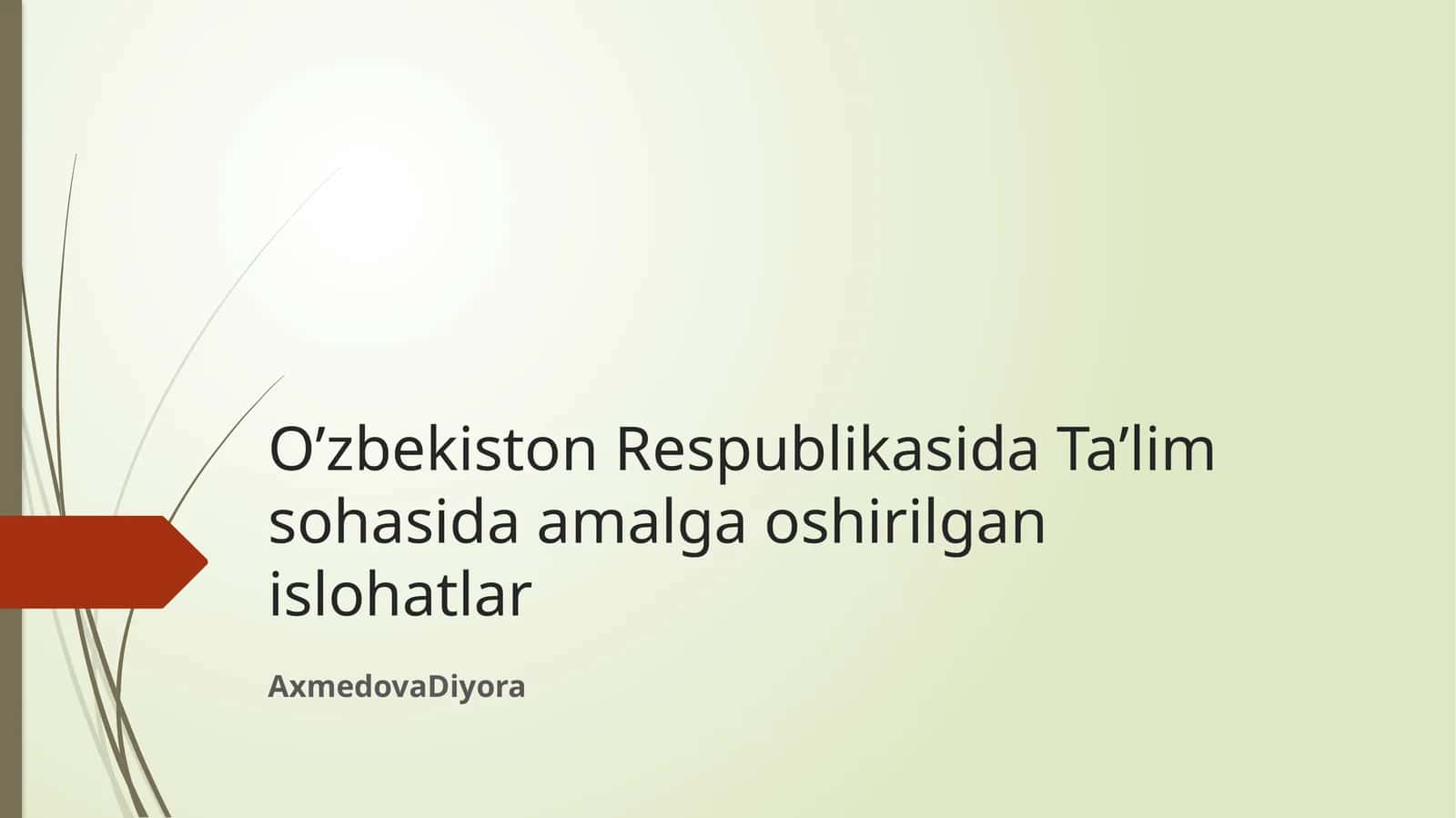 O’zbekiston Respublikasida Ta’lim sohasida amalga oshirilgan islohatlar